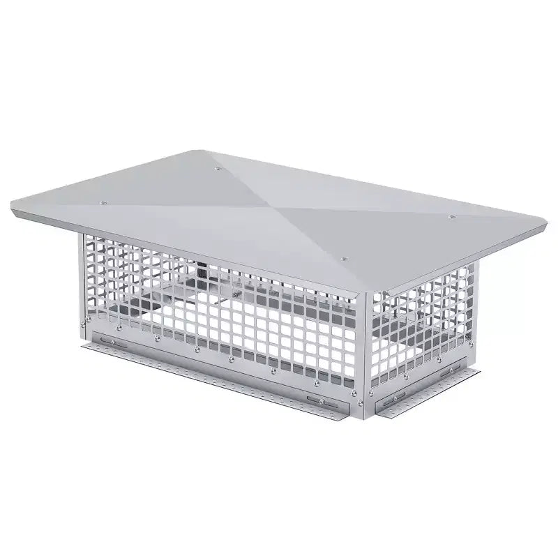 Chimney Cover 8 x 13 Inches, 304 Stainless Steel Mesh Cover, Adjustable Metal Strip Bolts and Screws, can Install Mesh Cover, Silver