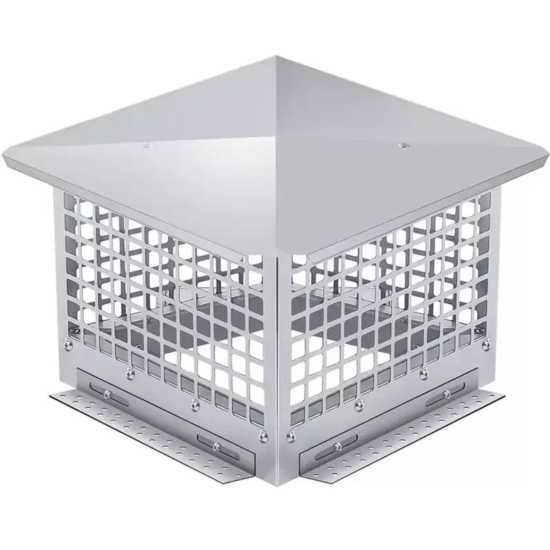 Chimney Cover 8 x 13 Inches, 304 Stainless Steel Mesh Cover, Adjustable Metal Strip Bolts and Screws, can Install Mesh Cover, Silver