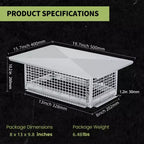 Chimney Cover 8 x 13 Inches, 304 Stainless Steel Mesh Cover, Adjustable Metal Strip Bolts and Screws, can Install Mesh Cover, Silver