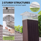 Chimney Cover 8 x 13 Inches, 304 Stainless Steel Mesh Cover, Adjustable Metal Strip Bolts and Screws, can Install Mesh Cover, Silver