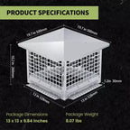 Chimney Cover 8 x 13 Inches, 304 Stainless Steel Mesh Cover, Adjustable Metal Strip Bolts and Screws, can Install Mesh Cover, Silver