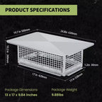 Chimney Cover 8 x 13 Inches, 304 Stainless Steel Mesh Cover, Adjustable Metal Strip Bolts and Screws, can Install Mesh Cover, Silver