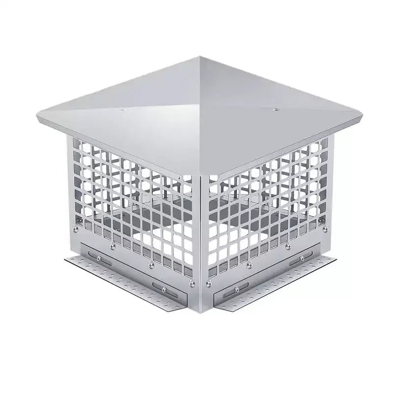 Chimney Cover 8 x 13 Inches, 304 Stainless Steel Mesh Cover, Adjustable Metal Strip Bolts and Screws, can Install Mesh Cover, Silver