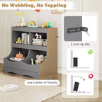 Toy Storage Organizer for Toys & Books 4-Cubby Kids Bookcase for Children's Room White/Pink/Gray