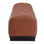 Modern Faux Leather Upholstered Dining Bench with Rubberwood Legs