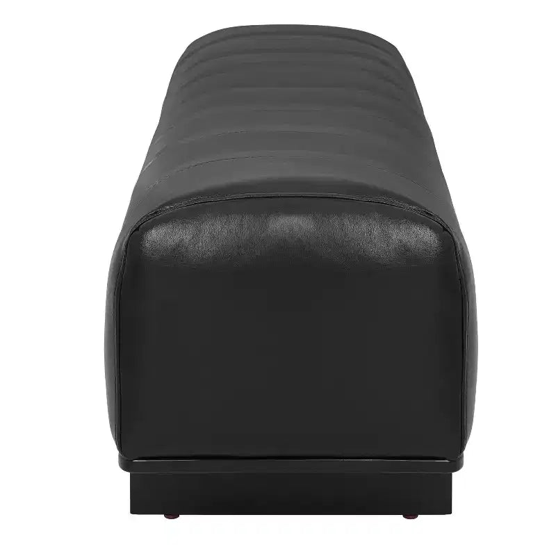 Modern Faux Leather Upholstered Dining Bench with Rubberwood Legs