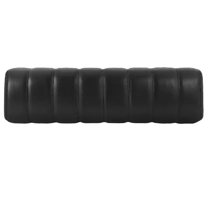 Modern Faux Leather Upholstered Dining Bench with Rubberwood Legs