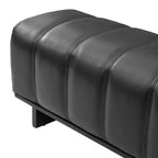 Modern Faux Leather Upholstered Dining Bench with Rubberwood Legs