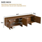 Retro Style Wood Grain TV Stand, Rustic Media Console, Sturdy Base TV Cabinet with Wavy Door for TVs up to 75