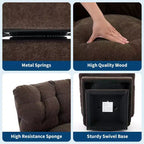 Swivel Upholstered Chair, Cozy Chenille & Thick Cushion for Home, Office Spaces