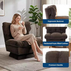 Swivel Upholstered Chair, Cozy Chenille & Thick Cushion for Home, Office Spaces