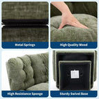 Swivel Upholstered Chair, Cozy Chenille & Thick Cushion for Home, Office Spaces