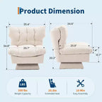 Swivel Upholstered Chair, Cozy Chenille & Thick Cushion for Home, Office Spaces
