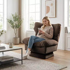 Swivel Upholstered Chair, Cozy Chenille & Thick Cushion for Home, Office Spaces