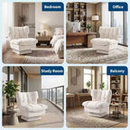 Swivel Upholstered Chair, Cozy Chenille & Thick Cushion for Home, Office Spaces