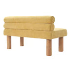 Modern Wooden Upholstered Dining Bench with Rubberwood Legs