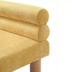 Modern Wooden Upholstered Dining Bench with Rubberwood Legs