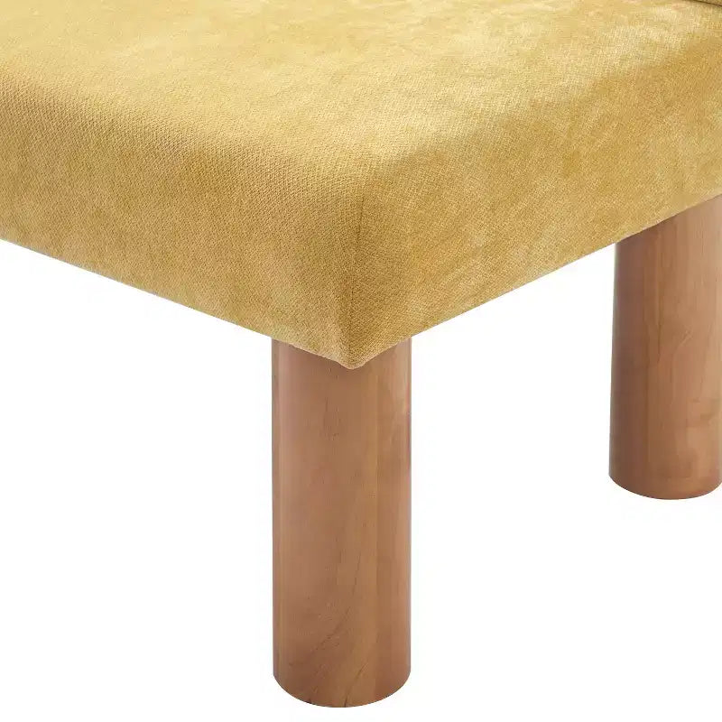 Modern Wooden Upholstered Dining Bench with Rubberwood Legs