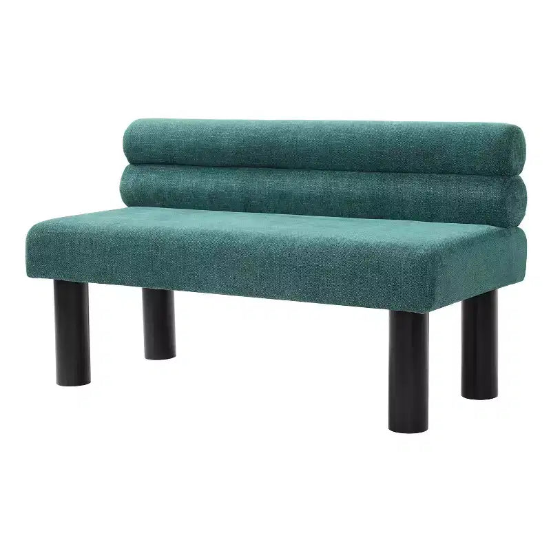 Modern Wooden Upholstered Dining Bench with Rubberwood Legs