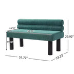 Modern Wooden Upholstered Dining Bench with Rubberwood Legs