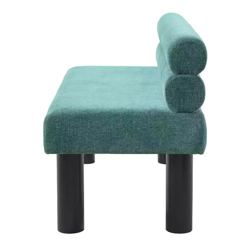 Modern Wooden Upholstered Dining Bench with Rubberwood Legs