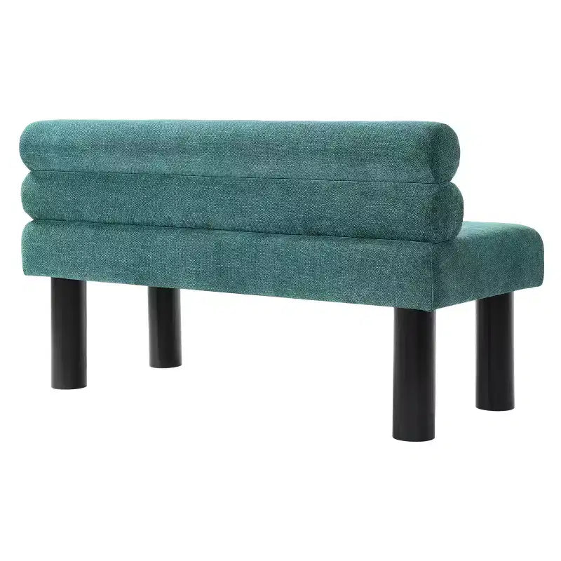 Modern Wooden Upholstered Dining Bench with Rubberwood Legs