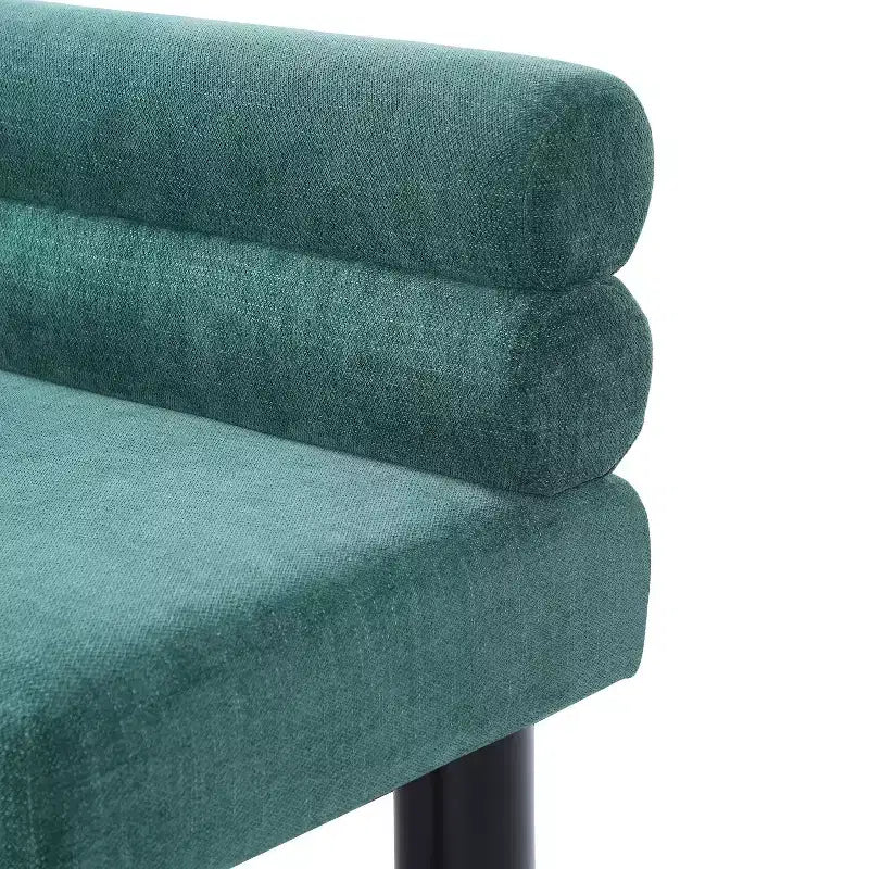 Modern Wooden Upholstered Dining Bench with Rubberwood Legs