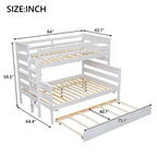 Wood Bunk Bed with Twin Size Trundle