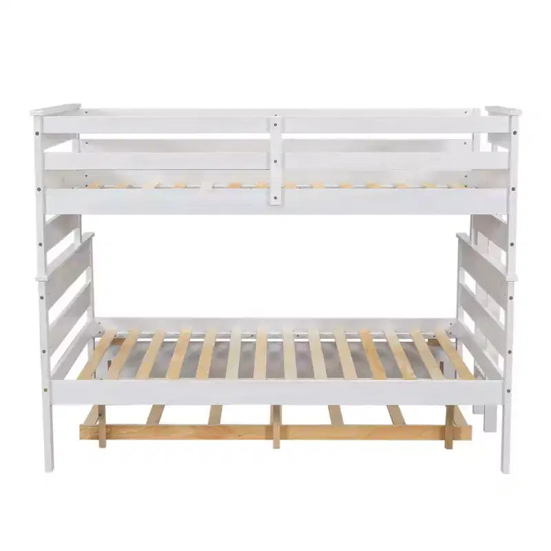 Wood Bunk Bed with Twin Size Trundle