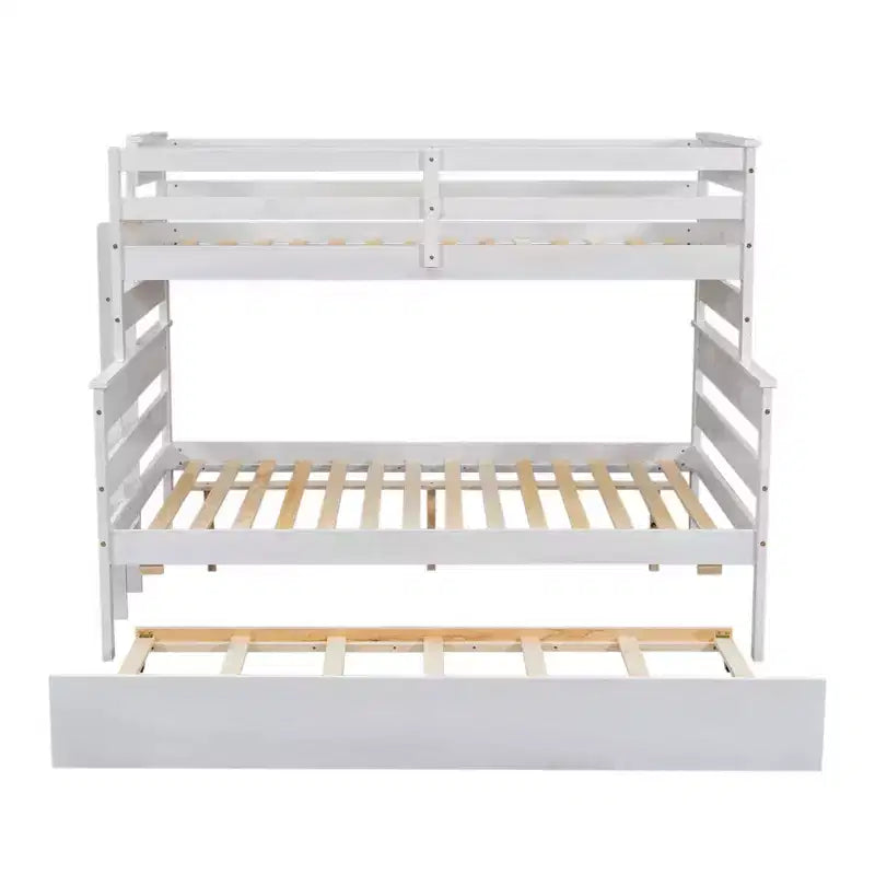 Wood Bunk Bed with Twin Size Trundle