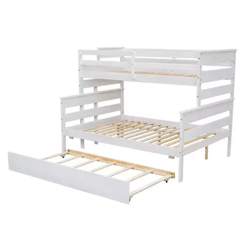 Wood Bunk Bed with Twin Size Trundle