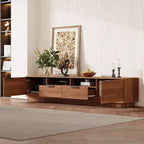 Modern Entertainment Center TV Stand Accommodates TVs up to 85 inches Features deep drawers for storage Ideal for living rooms