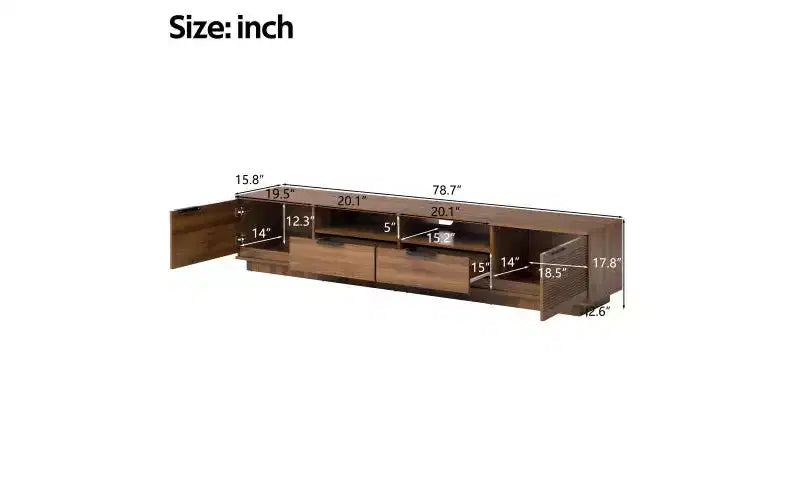 Modern Entertainment Center TV Stand Accommodates TVs up to 85 inches Features deep drawers for storage Ideal for living rooms