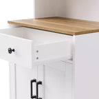 Ming Farmhouse Wooden Tall Storage Cabinet with Adjustable Shelves, Drawer and Doors