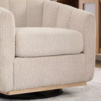 31.89 Modern Chenille Swivel Barrel Chair,Accent Chair with Metal Base,Upholstered Lounge Armchair for Living Room,Office,Bedroom