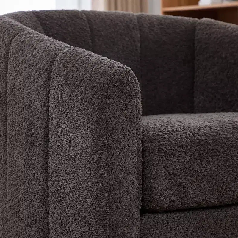 31.89 Modern Chenille Swivel Barrel Chair,Accent Chair with Metal Base,Upholstered Lounge Armchair for Living Room,Office,Bedroom