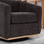 31.89 Modern Chenille Swivel Barrel Chair,Accent Chair with Metal Base,Upholstered Lounge Armchair for Living Room,Office,Bedroom