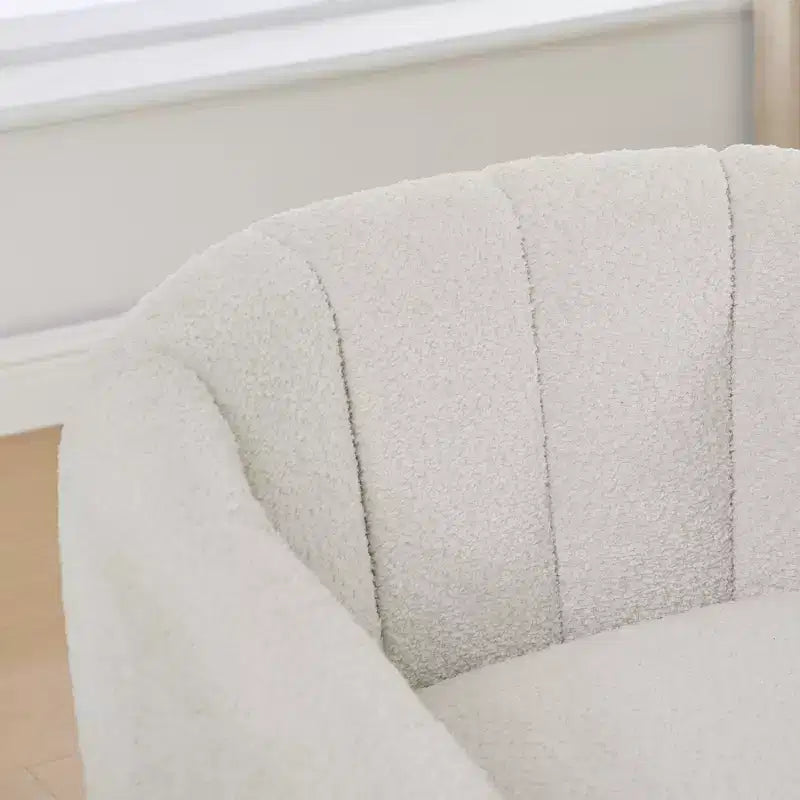 31.89 Modern Chenille Swivel Barrel Chair,Accent Chair with Metal Base,Upholstered Lounge Armchair for Living Room,Office,Bedroom