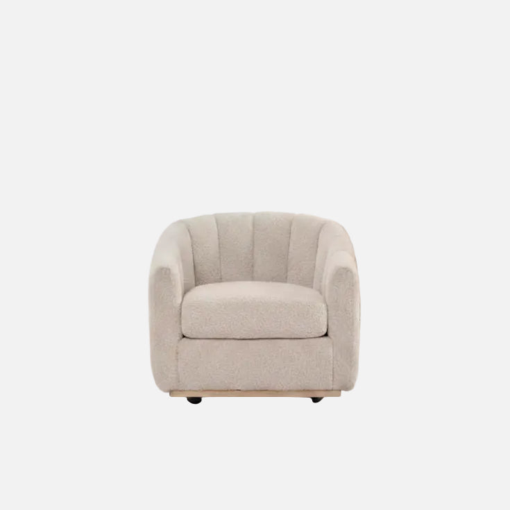 31.89 Modern Chenille Swivel Barrel Chair,Accent Chair with Metal Base,Upholstered Lounge Armchair for Living Room,Office,Bedroom