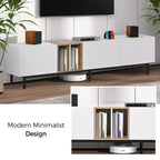 Modern TV Stand, suitable for TVs, featuring 3 cabinet doors, media console desk with ample storage, ideal for living rooms