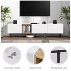 Modern TV Stand, suitable for TVs, featuring 3 cabinet doors, media console desk with ample storage, ideal for living rooms