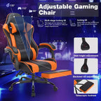 Gaming Chair Office Chairs with Wheels,Reclining Back,Adjustable Seat Height&Footrest,Ergonomics Video Game Chairs, Max