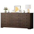 12 Drawer Dresser, 63 Wide Wooden Chest of Drawers, Modern TV Stand Dresser for 65 Inch TV, Bedroom Living Room Entryway