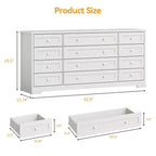 12 Drawer Dresser, 63 Wide Wooden Chest of Drawers, Modern TV Stand Dresser for 65 Inch TV, Bedroom Living Room Entryway
