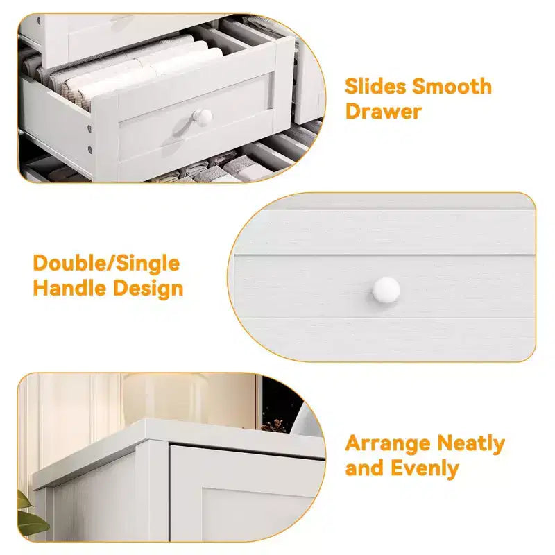 12 Drawer Dresser, 63 Wide Wooden Chest of Drawers, Modern TV Stand Dresser for 65 Inch TV, Bedroom Living Room Entryway