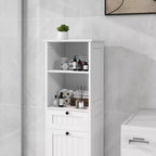 Bathroom Cabinet with Laundry Basket, Tilt-Out Hamper Storage Unit with Top Shelves and Drawer for Bathroom Laundry Room