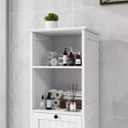 Bathroom Cabinet with Laundry Basket, Tilt-Out Hamper Storage Unit with Top Shelves and Drawer for Bathroom Laundry Room