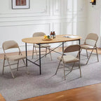 Folding Dining Chairs,PU Leather Kitchen Chairs with Metal Frame,Lightweight Dininig Room Chairs,Outdoor and Indoor,No Assembly