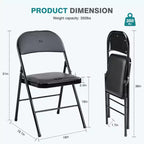 Folding Dining Chairs,PU Leather Kitchen Chairs with Metal Frame,Lightweight Dininig Room Chairs,Outdoor and Indoor,No Assembly