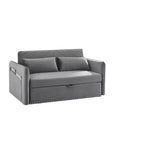 Love Seat Sofa Bed, Velvet, USB Port, Pull Out Couch with 2 Side Pockets & 2 Pillows for Small Living Room Bedroom Spaces